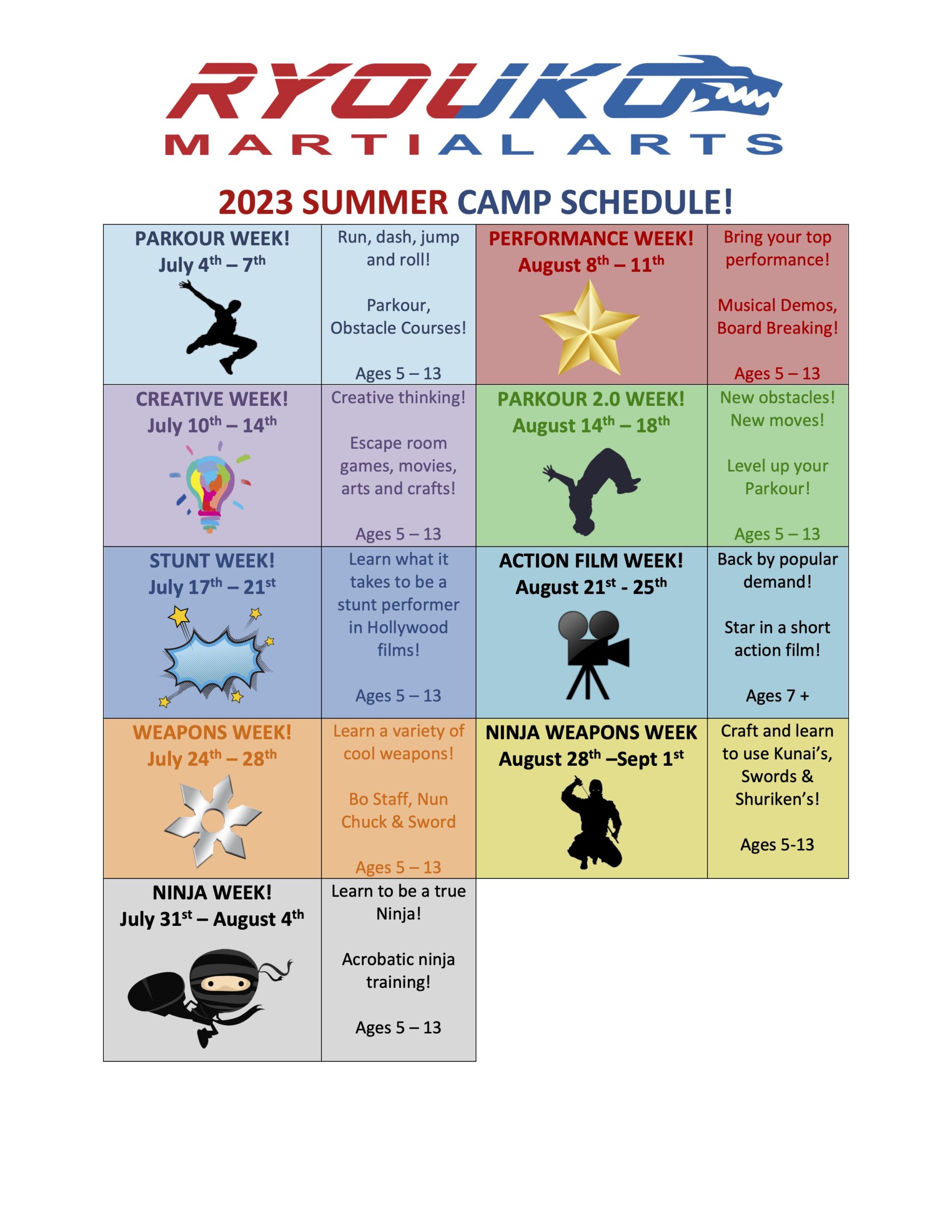 Ryouko Themed Summer Camps 2023